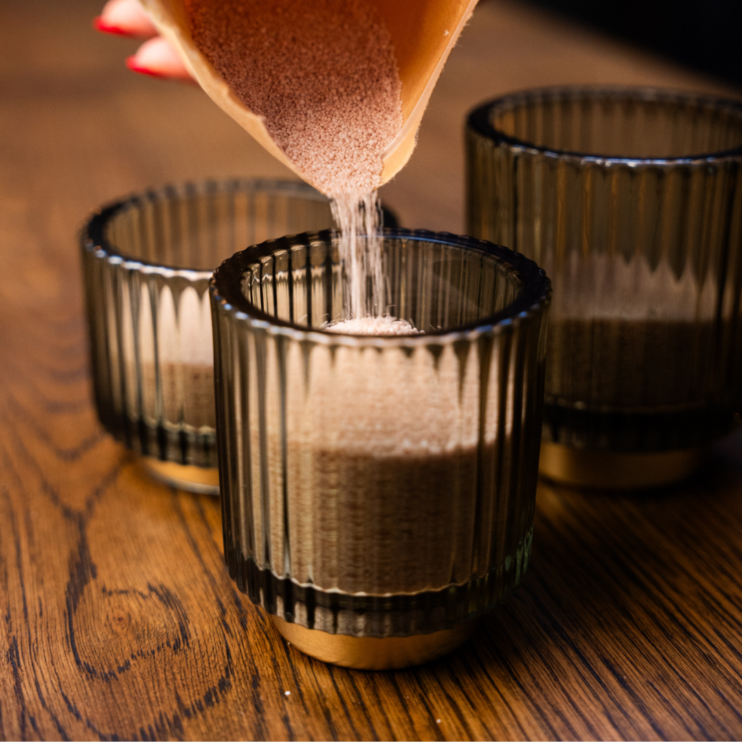 Glasstage grøn/guld