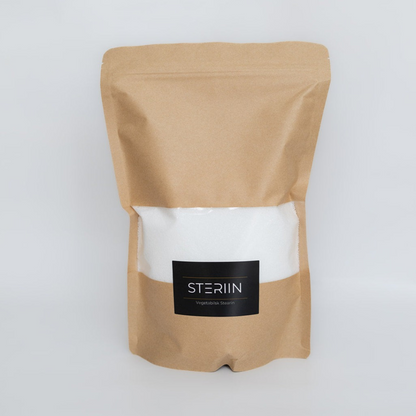 Glasbeholder inkl. 2 kg stearinpulver