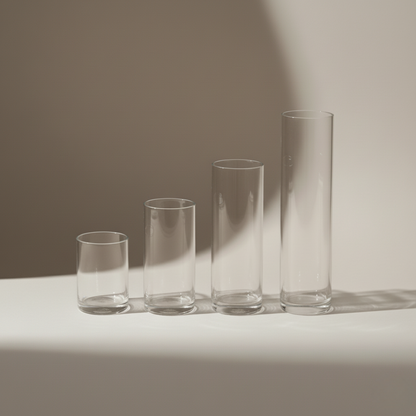 Cylinderglas – i 4 størrelser