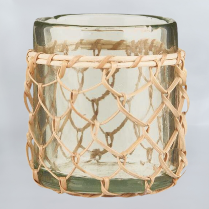 Cylinderglas m/bambusflet mundblæst